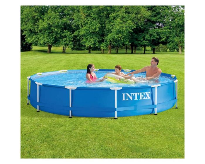 Intex 366x91 Schwimmbecken ohne Gestänge Pool Schwimmbad Frame Metal 