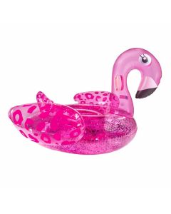 Schwimmring Flamingo Neon-Leoparden-Print