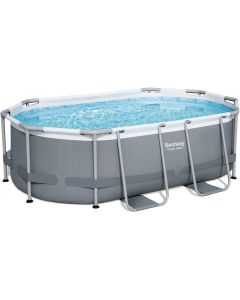 Bestway Power Steel ovaler Pool - 305 x 200 x 84 cm - mit Filterpumpe und Zubehör