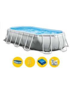 Intex Prism Frame Pool - 610 x 305 x 122 cm - mit Filterpumpe und Zubehör