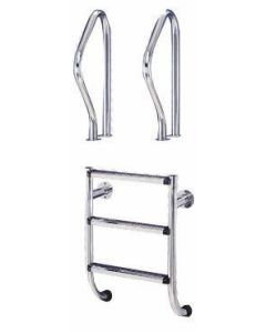 IDEAL 2-teilige Edelstahl Poolleiter 2 Stufen - AISI 316