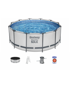Bestway Steel Pro MAX Frame-Pool - 366 x 122 cm - mit Filterpumpe und Zubehör
