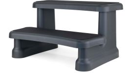 W'eau Whirlpool-Treppe mit Antirutsch-Oberfläche – Grau