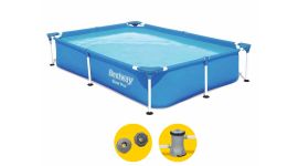 Bestway Steel Pro Pool - 221 x 150 x 43 cm - mit Filterpumpe