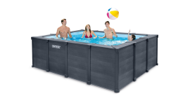 Intex Graphite Panel Pool - 400 x 300 x 124 cm - mit Sandfilteranlage und Zubehör