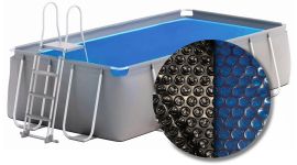 W'eau Solarplane rechteckig - 400 x 200 cm (Planenmaß 378 x 186) - Schwarz/Blau