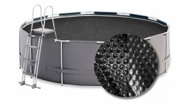 W'eau Premium Solarplane rund - 300 cm (Planenmaß 294) - Schwarz