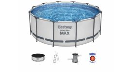 Bestway Steel Pro MAX Frame-Pool - 366 x 122 cm - mit Filterpumpe und Zubehör