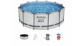 Bestway Steel Pro MAX Frame-Pool - 366 x 122 cm - mit Filterpumpe und Zubehör
