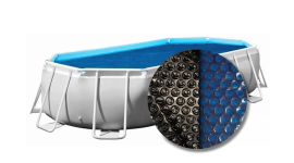 W'eau Solarplane oval - 765 x 460 cm (Planenmaß 759 x 454) - Schwarz/Blau