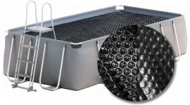 W'eau Premium Solarplane rechteckig - 400 x 300 cm (Planenmaß 378 x 278) - Schwarz